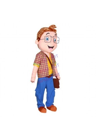 Sunny Student Boy Carrying Diagonal Bag Mascot Costume