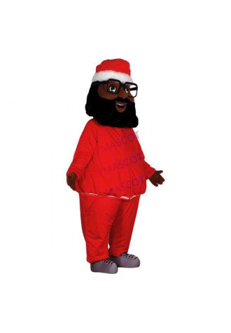 Volunteer Black Fat Man Mascot Costume For Christmas