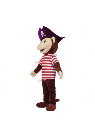 The Captain Monkey Wearing Skull Hat Mascot Costume