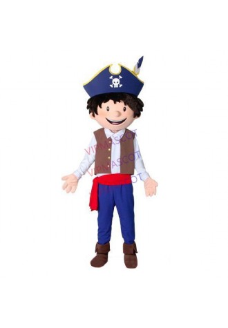Honest Pirate Crew Boy With Red Belt Mascot Costume