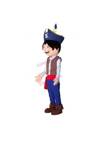 Honest Pirate Crew Boy With Red Belt Mascot Costume