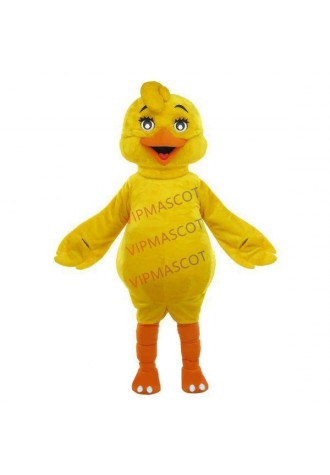 Slow Walking The Short Plush Yellow Duck Mascot Costume