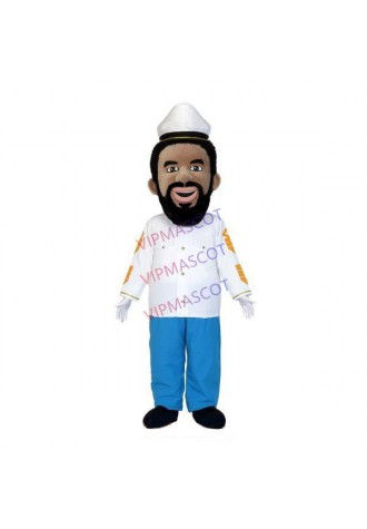 Experienced Africa Black Bearded Captain Mascot Costume
