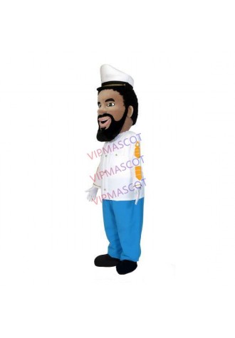 Experienced Africa Black Bearded Captain Mascot Costume