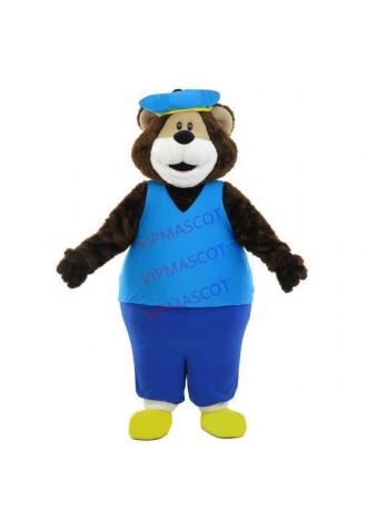 Sincere Soft Bear Waiter With Working Suit Mascot Costume