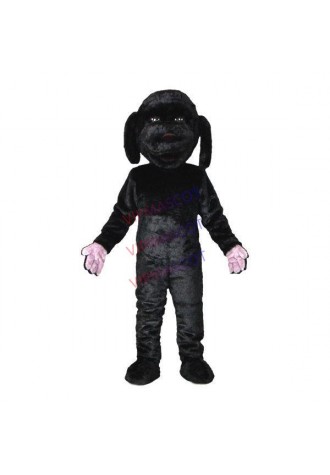 Vigilant All Black House Dog Mascot Adult Plush Costume