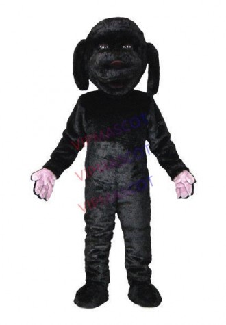 Vigilant All Black House Dog Mascot Adult Plush Costume