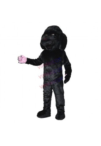 Vigilant All Black House Dog Mascot Adult Plush Costume