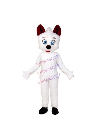 Mild Pure White Pet Dog With Smooth Fur Mascot Costume