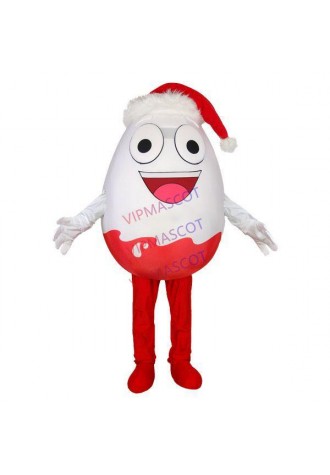 Christmas Cartoon Style Chocolate Kinder Egg Mascot Costume