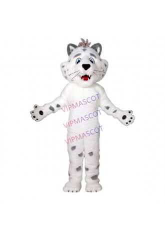 Strong Body The Soft White Baby Leopard Mascot Costume