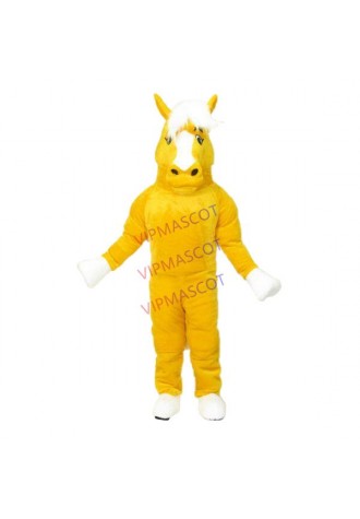 Running Fast The Stout Yellow Horse Mascot Costume