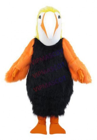 Premium Version of Furry Orange Beak Parrot Mascot Costume