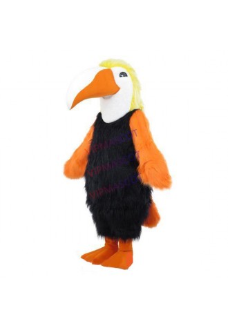 Premium Version of Furry Orange Beak Parrot Mascot Costume
