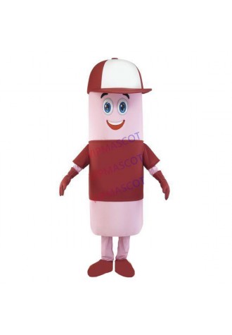 Cartoon Pink Cylindrical Doll Mascot Costume For Opening Event