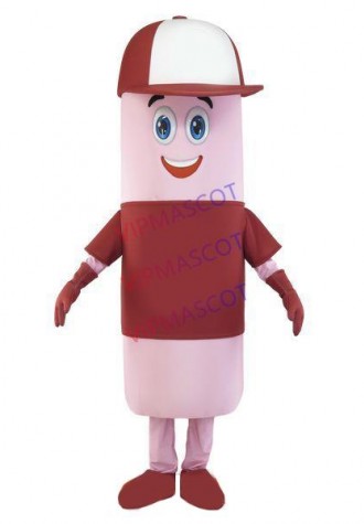 Cartoon Pink Cylindrical Doll Mascot Costume For Opening Event