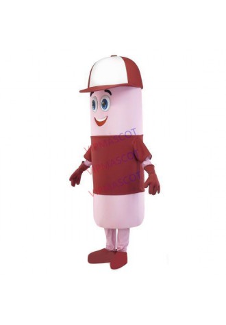 Cartoon Pink Cylindrical Doll Mascot Costume For Opening Event