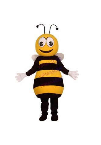 Adult Cartoon Cute Little Bee With Smiling Face Mascot Costume