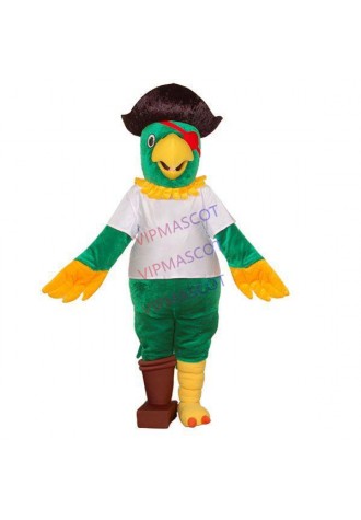 Domineering Green One-eyed Pirate Eagle Mascot Costume