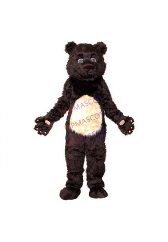 Adult Long Wool Barbarous Wild Brown Bear Mascot Costume