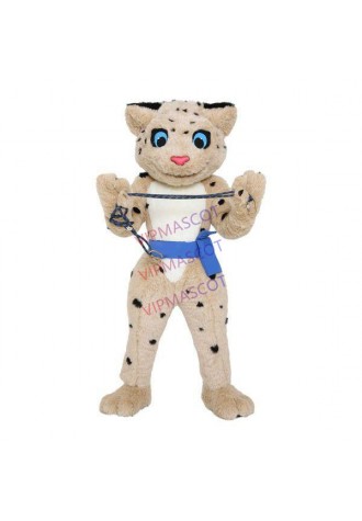 The Agile Climber Leopard With Safe Rope Mascot Costume
