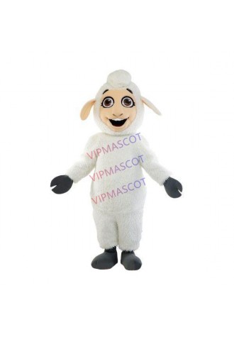 Festive Soft Wool Sheep Over The Moon Mascot Costume