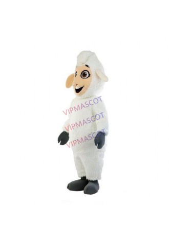 Festive Soft Wool Sheep Over The Moon Mascot Costume