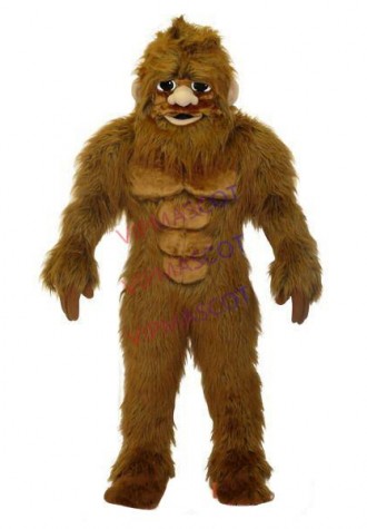Smart Long-haired Muscular Ape Mascot Adult Costume