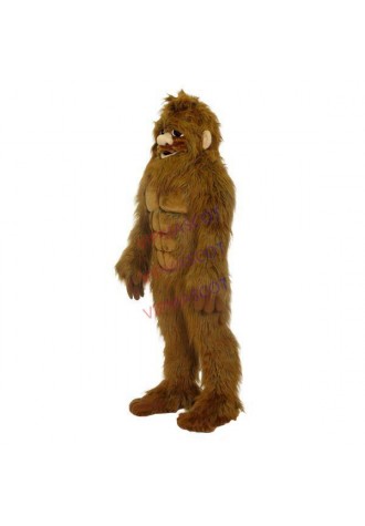 Smart Long-haired Muscular Ape Mascot Adult Costume