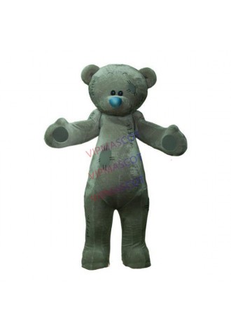 Halloween Cartoon Sewn Gray Tattered Bear Mascot Costume