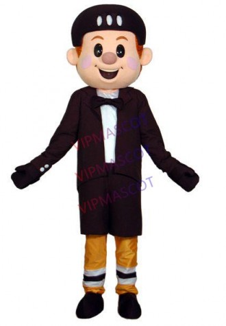 Confident Singing Boy In The Tuxedo Mascot Costume