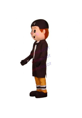 Confident Singing Boy In The Tuxedo Mascot Costume