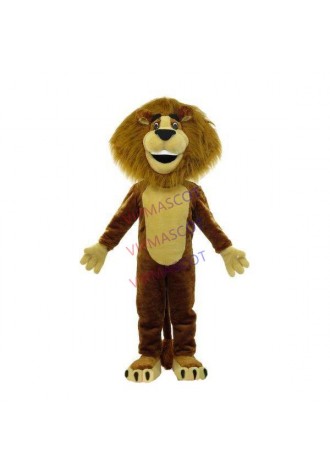 Obedient Adult Lion With Thick Mane Mascot Costume