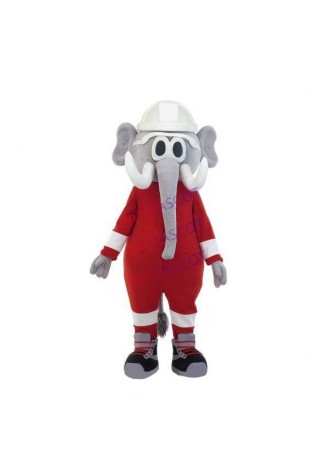 Professional Testing Gray Elephant Engineer Mascot Costume