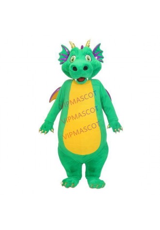 Customized Fancy Flying Dragon With Golden Horns Mascot Costume