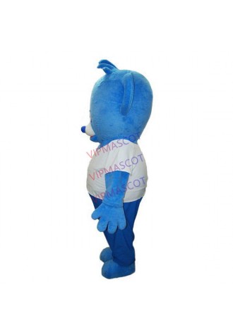 Lovable Blue Big-headed Toy Bear Cartoon Mascot Costume