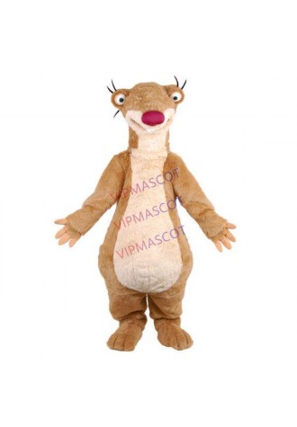 Soft Plush Brown Sloth With Fine Workmanship Mascot Costume