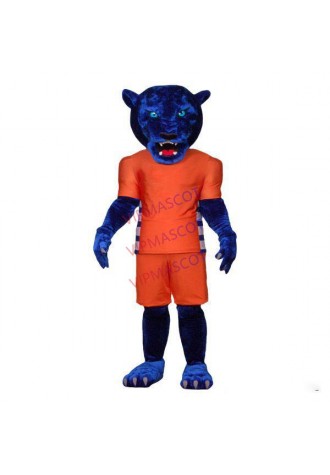 Agile Violent Blue Leopard Player Mascot Adult Costume
