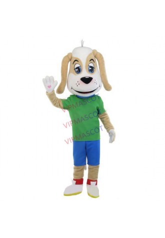 Obedient Beige Domestic Dog Wearing Clothes Mascot Costume