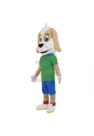 Obedient Beige Domestic Dog Wearing Clothes Mascot Costume