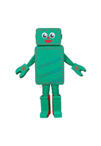 Green Auxiliary Tool Robot Mascot Cartoon Cute Costume