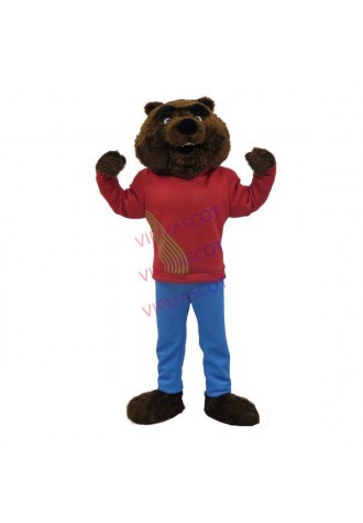 Proud Power Player The Muscular Bear Mascot Costume