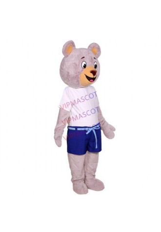 Exercise Bear In Fitted Casual Suit Mascot Costume