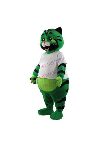 Lazy Plump Green Patterned Pet Cat Mascot Costume
