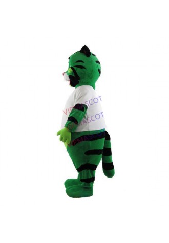 Lazy Plump Green Patterned Pet Cat Mascot Costume