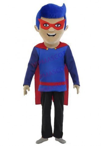 Positive The Blue-haired Super Hero Mascot Costume
