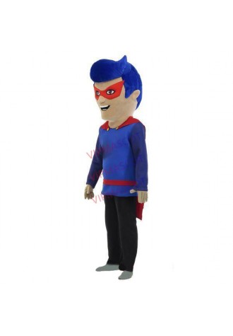 Positive The Blue-haired Super Hero Mascot Costume