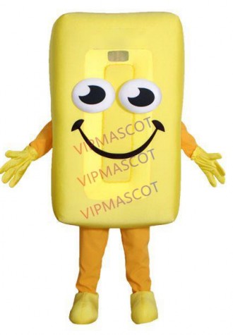 Square Shaped Cartoon Yellow Soap Mascot Lightweight Costume