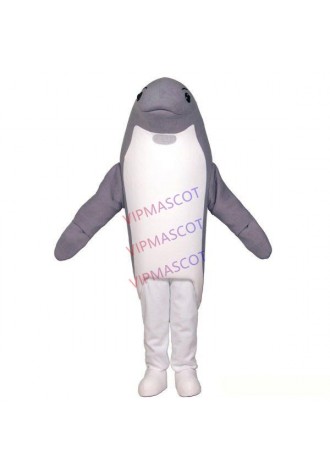 Representing Luck The Gentle Gray Dolphin Mascot Adult Costume