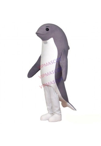 Representing Luck The Gentle Gray Dolphin Mascot Adult Costume